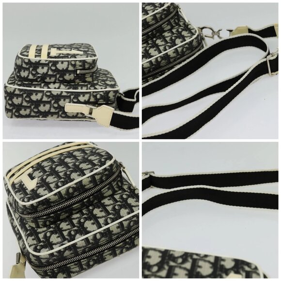 Christian Dior Trotter Canvas Shoulder Bag PVC Black Silver Auth BA5306 - Picture 16 of 16